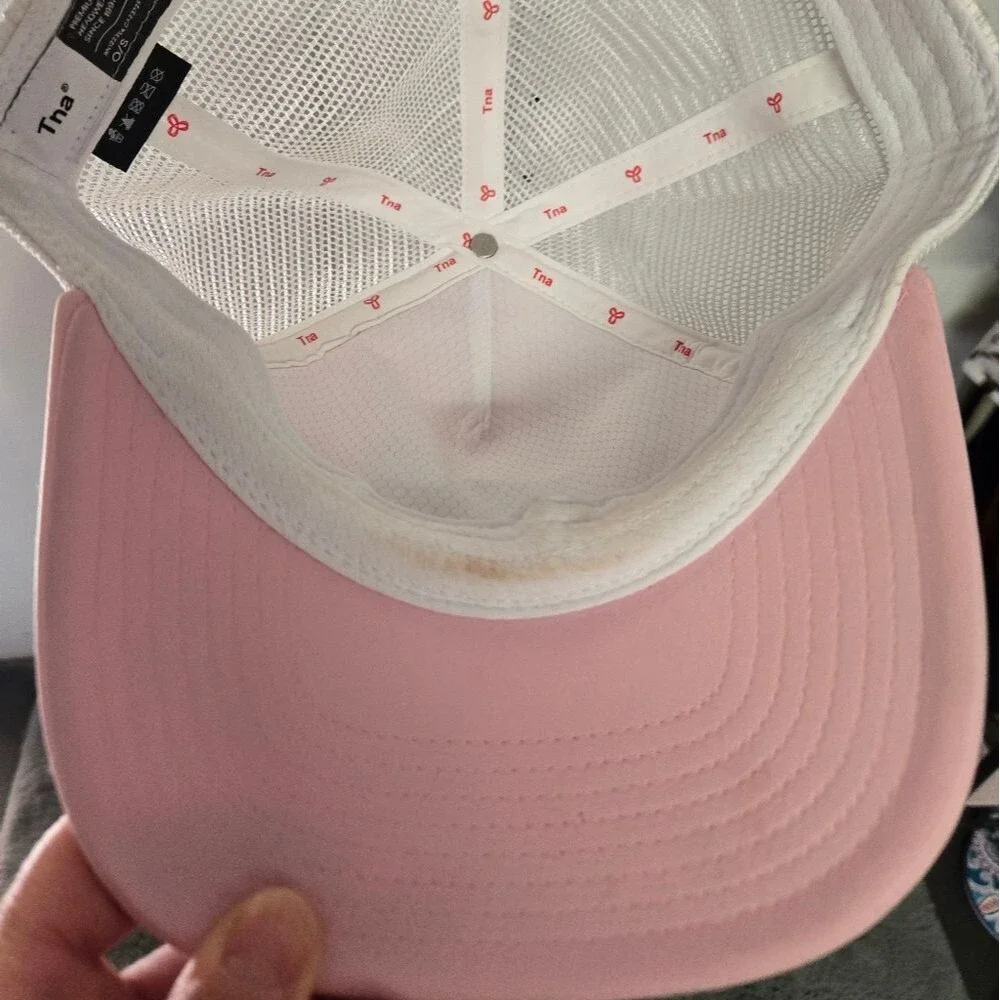TNA Sporting Goods Red Pink & White Trucker Cap Hat Adjustable O/S